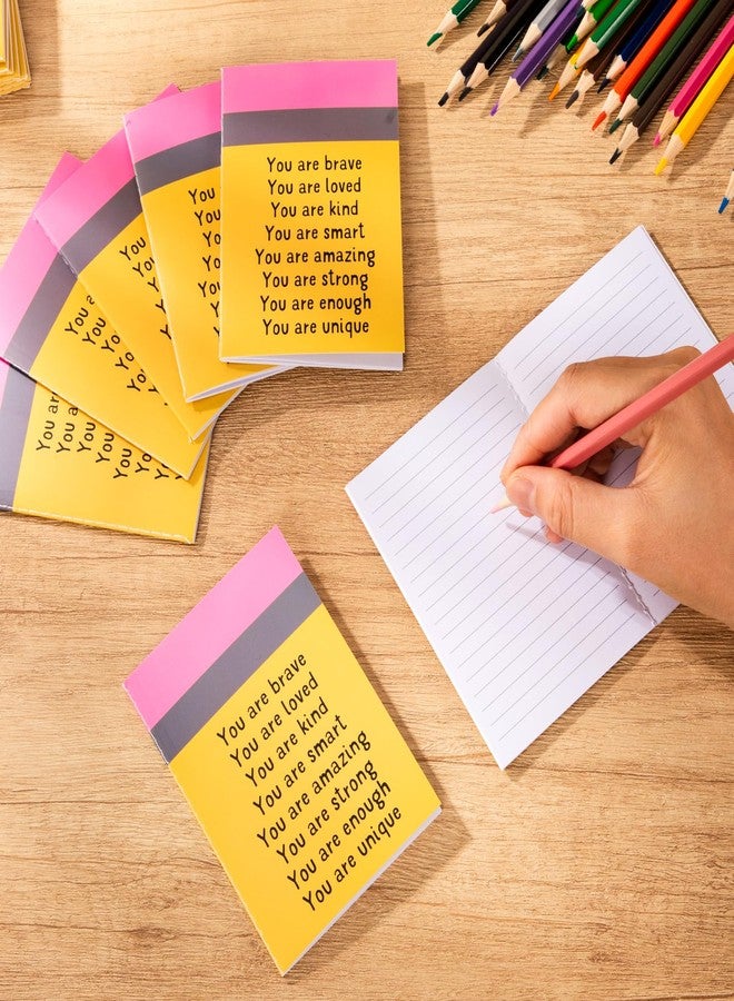 Spakon 24 Pcs Valentines Gifts for Students Mini Inspirational Notebooks Back to School Gift Small Journal Pocket Mini Positive Affirmation Motivational Notepad for Teacher School Employee (Yellow) - Image 4